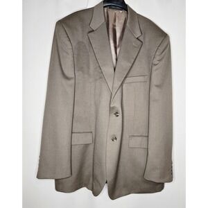 Chaps Mens Beige Wool Blazer Sport Coat Two Button Lined Business‎ 48R